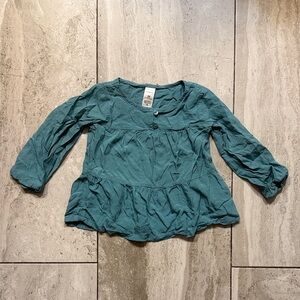 Carter's Teal Long-Sleeve Peplum Top